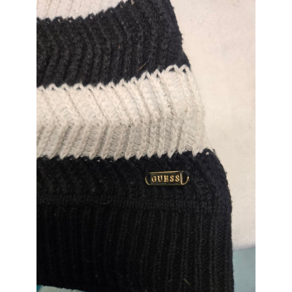 Women's GUESS Black & White Striped Sweater S - Picture 2 of 5